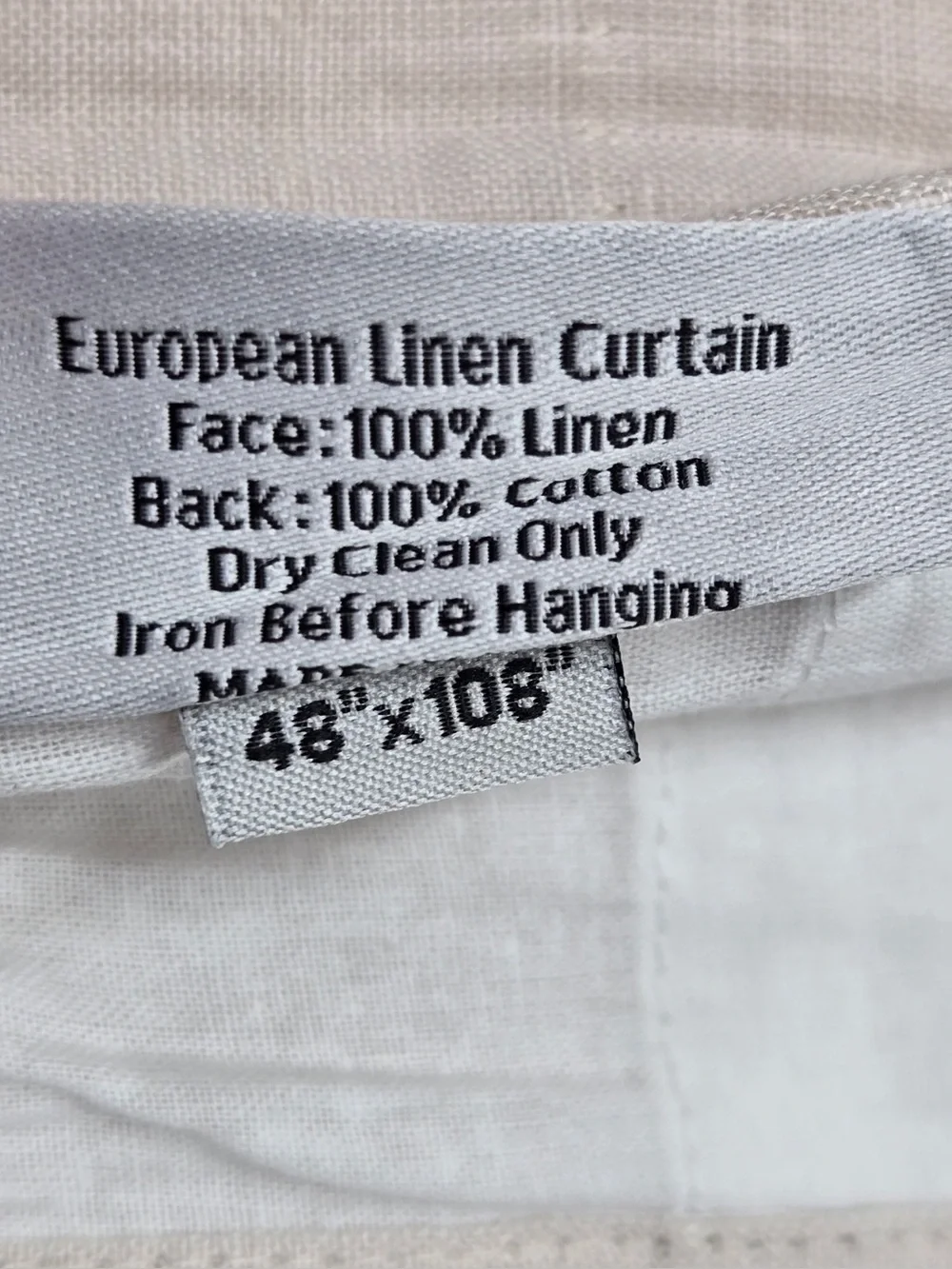 NWT QUINCE Set Of 2 48x108 European Linen Curtains Sand 0786